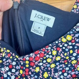 J. Crew Navy Dress with Floral Pattern